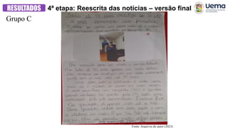 4ª etapa: Reescrita das notícias – versão final
RESULTADOS
Grupo C
Fonte: Arquivos do autor (2023)
 