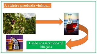 A videira produzia vinhos...
Usado nos sacrifícios de
libações
 
