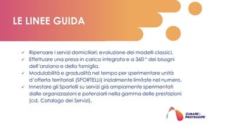 ✓ Ripensare i servizi domiciliari; evoluzione dei modelli classici.
✓ Effettuare una presa in carico integrata e a 360 ° d...