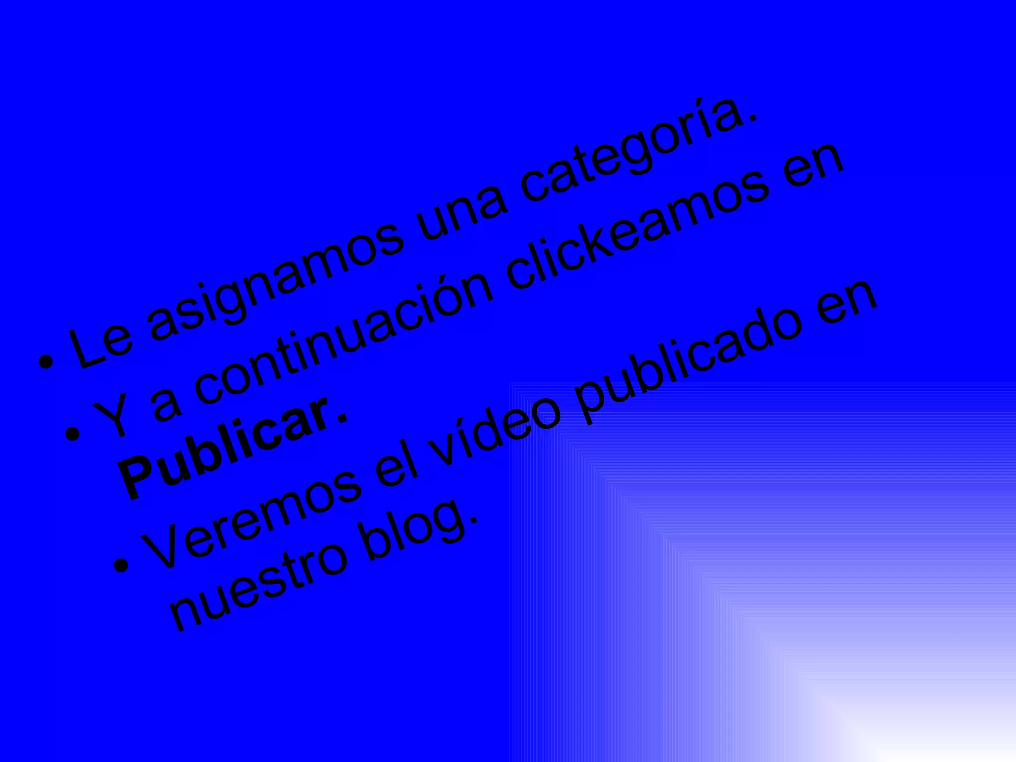 Le asignamos una categoría. Y a continuación clickeamos en  Publicar. Veremos el vídeo publicado en nuestro blog.  