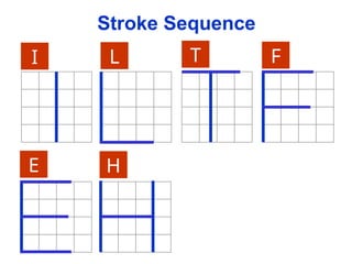 Stroke Sequence
I L T F
E H
 
