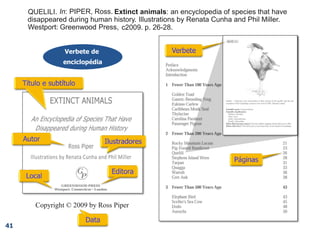 p. 26-28.
c2009.
Greenwood Press,
QUELILI. In: PIPER, Ross. Extinct animals: an encyclopedia of species that have
disappeared during human history.
Westport:
Illustrations by Renata Cunha and Phil Miller.
In: PIPER, Ross.
QUELILI.
Verbete de
enciclopédia
41
Copyright © 2009 by Ross Piper
 