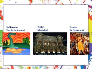 Sol Poente
Tarcila do Amaral
Teatro
Municipal
Samba
Di Cavalcanti
HISTÓRIA, 3 º Ano do Ensino Médio
A semana de Arte Moderna
 