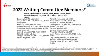 Paul A. Heidenreich, MD, MS, FACC, FAHA, FHFSA, Chair†
Biykem Bozkurt, MD, PhD, FACC, FAHA, FHFSA, Vice
Chair†
2022 Writing Committee Members*
David Aguilar, MD, MSc, FAHA†
Larry A. Allen, MD, MHS, FACC, FAHA, FHFSA†
Joni J. Byun†
Monica M. Colvin, MD, MS, FAHA†
Anita Deswal, MD, MPH, FACC, FAHA, FHFSA‡
Shannon M. Dunlay, MD, MS, FAHA, FHFSA†
Linda R. Evers, JD†
James C. Fang, MD, FACC, FAHA, FHFSA†
Savitri E. Fedson, MD, MA†
Gregg C. Fonarow, MD, FACC, FAHA, FHFSA§
Salim S. Hayek, MD, FACC†
Adrian F. Hernandez, MD, MHS‡
Prateeti Khazanie, MD, MPH, FHFSA†
Michelle M. Kittleson, MD, PhD†
Christopher S. Lee, PhD, RN, FAHA, FHFSA†
Mark S. Link, MD†
Carmelo A. Milano, MD†
Lorraine C. Nnacheta, DrPH, MPH†
Alexander T. Sandhu, MD, MS†
Lynne Warner Stevenson, MD, FACC, FAHA,
FHFSA†
Orly Vardeny, PharmD, MS, FAHA, FHFSA║
Amanda R. Vest, MBBS, MPH, FHFSA║
Clyde W. Yancy, MD, MSc, MACC, FAHA,
FHFSA†
*Writing committee members are required to recuse themselves from voting on sections to which their specific relationships with industry may apply; see Appendix 1 for
detailed information. † ACC/AHA Representative. ‡ ACC/AHA Joint Committee on Clinical Practice Guidelines Liaison. §Task Force Performance Measures. HFSA
║
Representative. #Former Joint Committee member; current member during the writing effort.
 