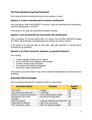 Stoiip Practice Questions MARGINAL FIELDS THAT ACTUALLY MAKE MONEY Practical Subsurface Decision ...