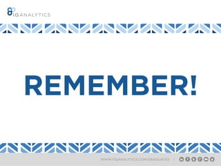 WWW.ITQANALYTICS.COM/GRADUATES |
REMEMBER!
 