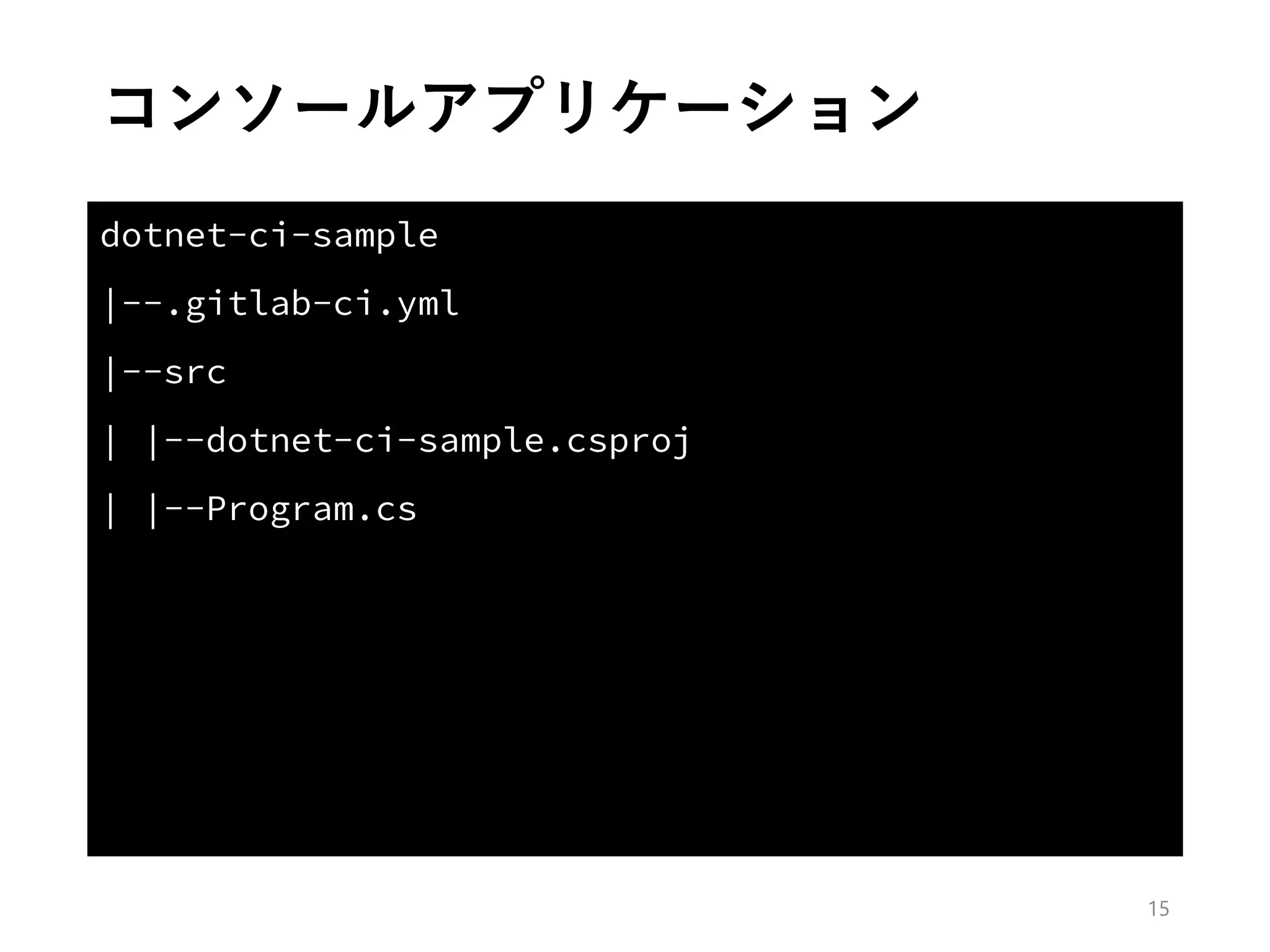 コンソールアプリケーション
15
 
