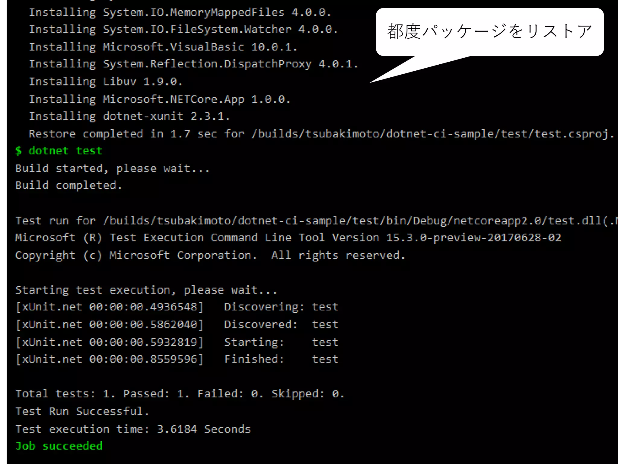 都度パッケージをリストア
 