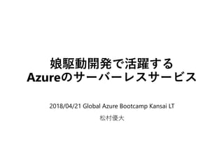 娘駆動開発で活躍する
Azureのサーバーレスサービス
2018/04/21 Global Azure Bootcamp Kansai LT
松村優大
 