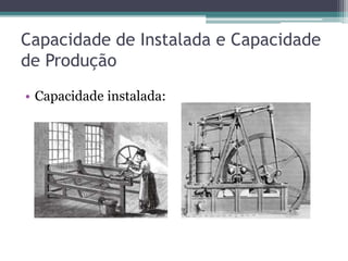Capacidade de Instalada e Capacidade
de Produção
• Capacidade instalada:
 