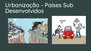 Urbanização - Países Sub
Desenvolvidos
 