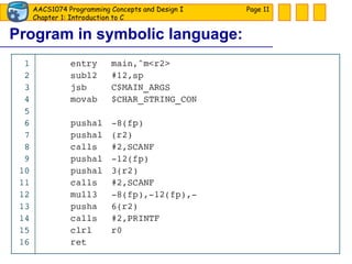 Program in symbolic language: Page  