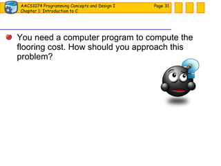 You need a computer program to compute the flooring cost. How should you approach this problem? Page  