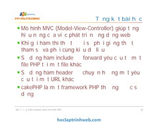 Bài 1 Lập trình website theo mô hình MVC - Xây dựng ứng dụng web | PDF