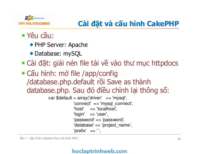 Bài 1 Lập trình website theo mô hình MVC - Xây dựng ứng dụng web