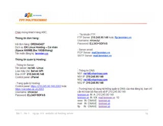 Bài 1 : Hoạt động quản trị website và hosting server 16
 