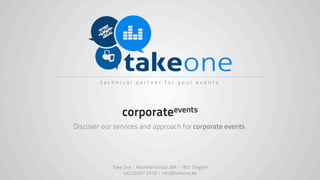 Discover our services for corporate events !