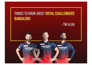 Things to Know about RCB