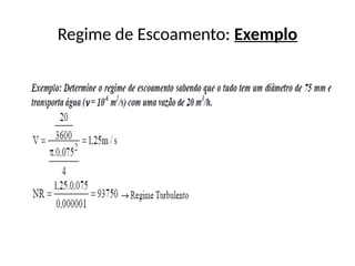 Regime de Escoamento: Exemplo
 