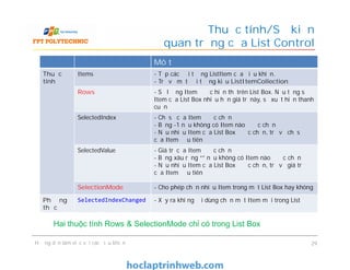 Bài 2: Hướng dẫn làm việc với các điều khiển - Giáo trình FPT - Có ví ...