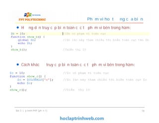 Bài 3 Lập trình PHP (phần 1) - Giáo trình FPT | PDF