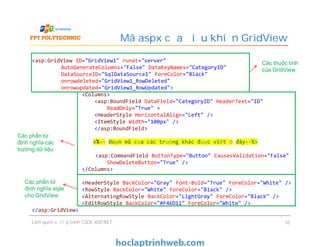 Bài 6: Điều khiển DetailsView, FormView, ListView, DataPager | PDF