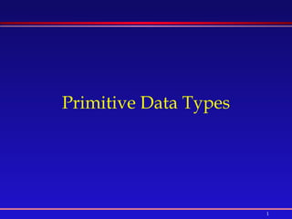 Primitive Data Types 