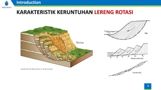 8
Introduction
KARAKTERISTIK KERUNTUHAN LERENG ROTASI
 