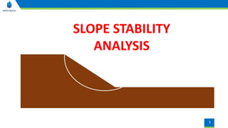 SLOPE STABILITY
ANALYSIS
1
 