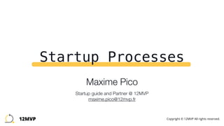 Maxime Pico 
 
Startup guide and Partner @ 12MVP 
maxime.pico@12mvp.fr
Startup Processes
12MVP Copyright © 12MVP All rights reserved.
 