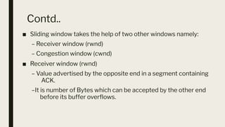 Sliding Window Protocol for TCP/IP Subject | PDF