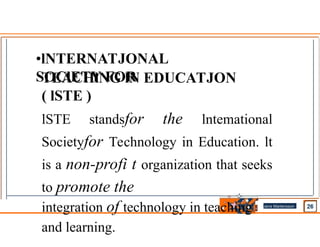 •lNTERNATJONAL
SOClETY FOR
TEACHlNG lN EDUCATJON
( lSTE )
lSTE standsfor the lntemational
Societyfor Technology in Education. lt
is a non-profi t organization that seeks
to promote the
integration of technology in teaching
and learning.
Jens Martensson
•
 