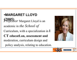 •MARGARET LLOYD
(2005)
Professor Margaret Lloyd is an
academic in the School of
Curriculum, with a specialization in l
CT educatLon, assessment and
moderation, curriculum design and
. policy analysis, relating to education.
Jens Martensson
•
 