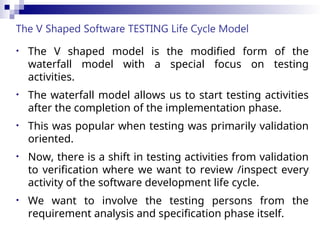 V Shape Software Testing Software Engineering - Software Testing.ppt