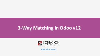 3-Way Matching in Odoo v12
www.cybrosys.com
 