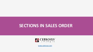 SECTIONS IN SALES ORDER
www.cybrosys.com
 