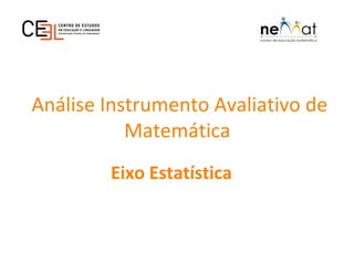 Análise Instrumento Avaliativo de
Matemática
Eixo Estatística
 