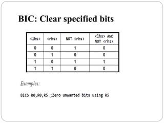 BIC: Clear specified bits
 