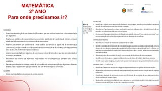 MATEMÁTICA
2º ANO
Para onde precisamos ir?
 