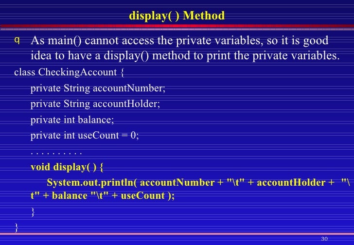 Java: Class Design Examples