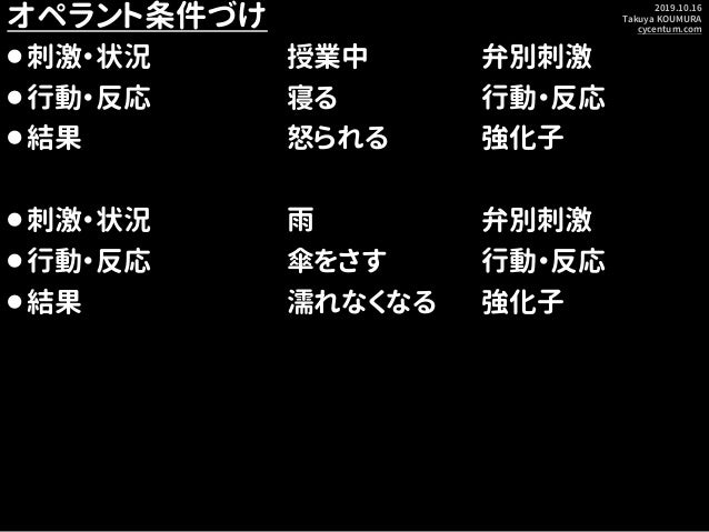 専修大学 応用心理学入門 心理学102 オペラント条件づけ