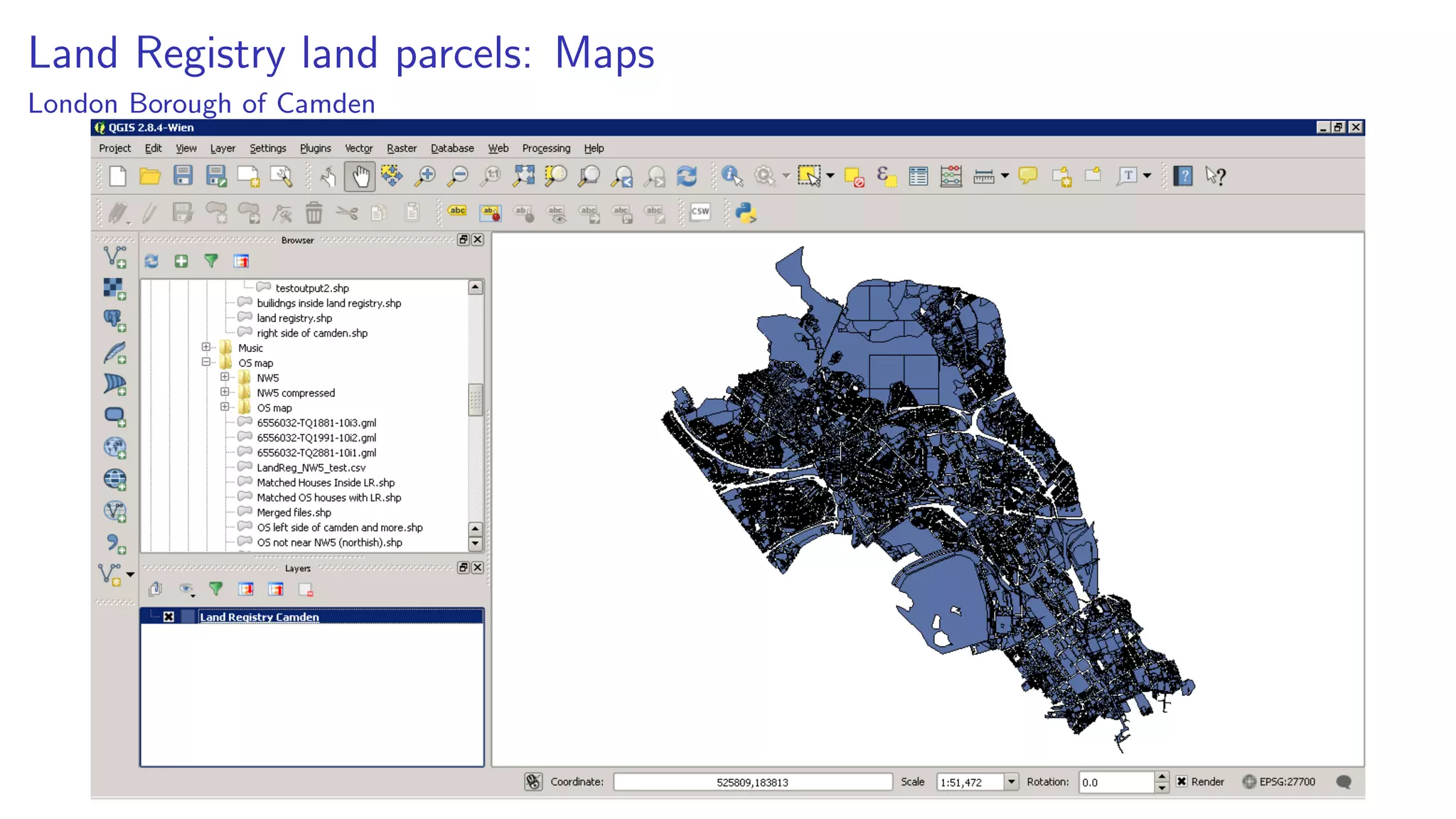Land Registry land parcels: Maps
London Borough of Camden
 