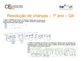 Resolução de crianças – 1º ano – Q4
 