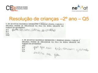 Resolução de crianças –2º ano – Q5
 