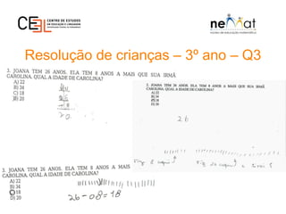 Resolução de crianças – 3º ano – Q3
 
