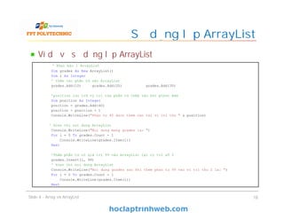 Bài 4: ARRAY VÀ ARRAYLIST - Giáo trình FPT | PDF