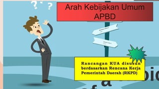 Arah Kebijakan Umum
APBD
Rancangan KUA disusun
berdasarkan Rencana Kerja
Pemerintah Daerah (RKPD)
 