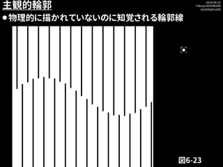 2019.05.15
Takuya KOUMURA
cycentum.com
主観的輪郭
⚫物理的に描かれていないのに知覚される輪郭線
図6-23
 