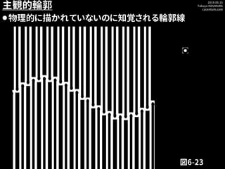 2019.05.15
Takuya KOUMURA
cycentum.com
主観的輪郭
⚫物理的に描かれていないのに知覚される輪郭線
図6-23
 