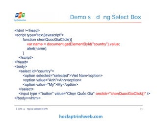 Bài 6: Tạo hiệu ứng và validate Form - Giáo trình FPT | PDF